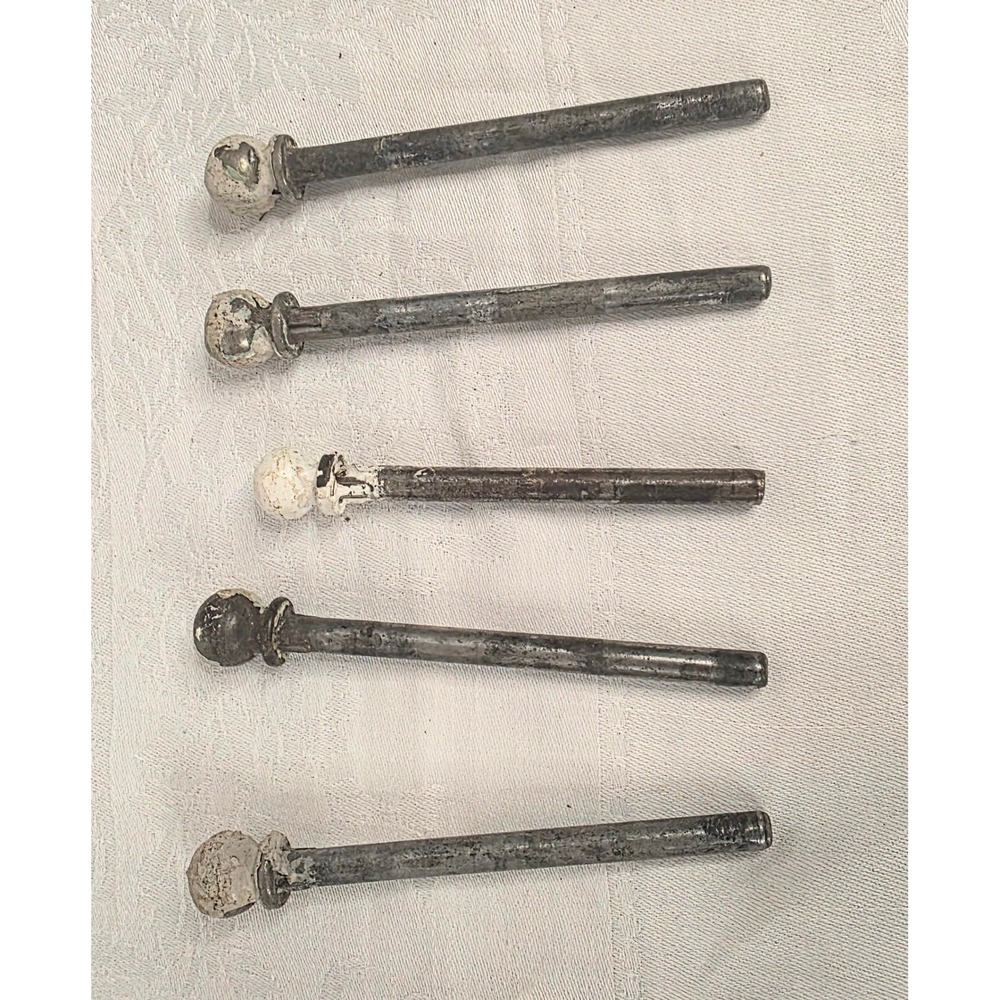 Vintage Ball Top Door Hinge Pins Set of 5 Antique Steel Architectural Salvage